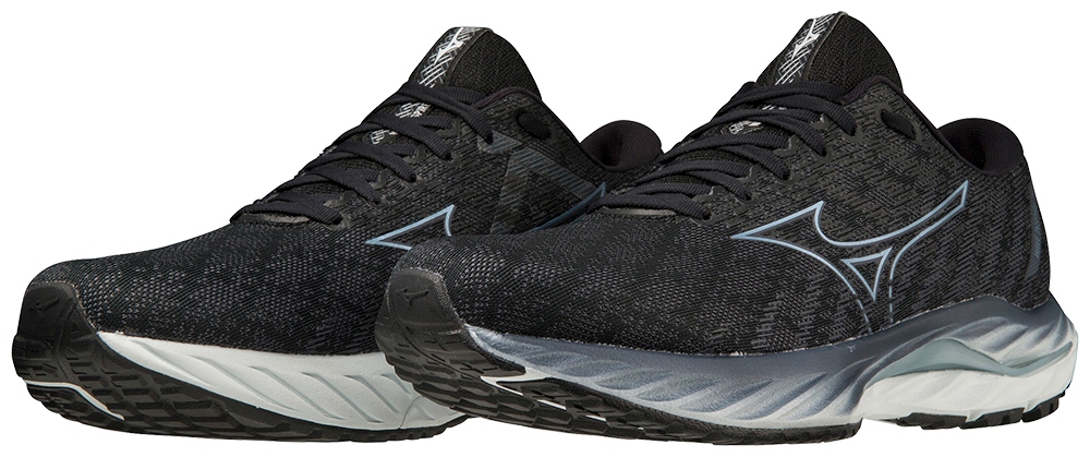 Mizuno Men's Wave Inspire 19 2E - Black/Glacial Ridge/Illusion Blue