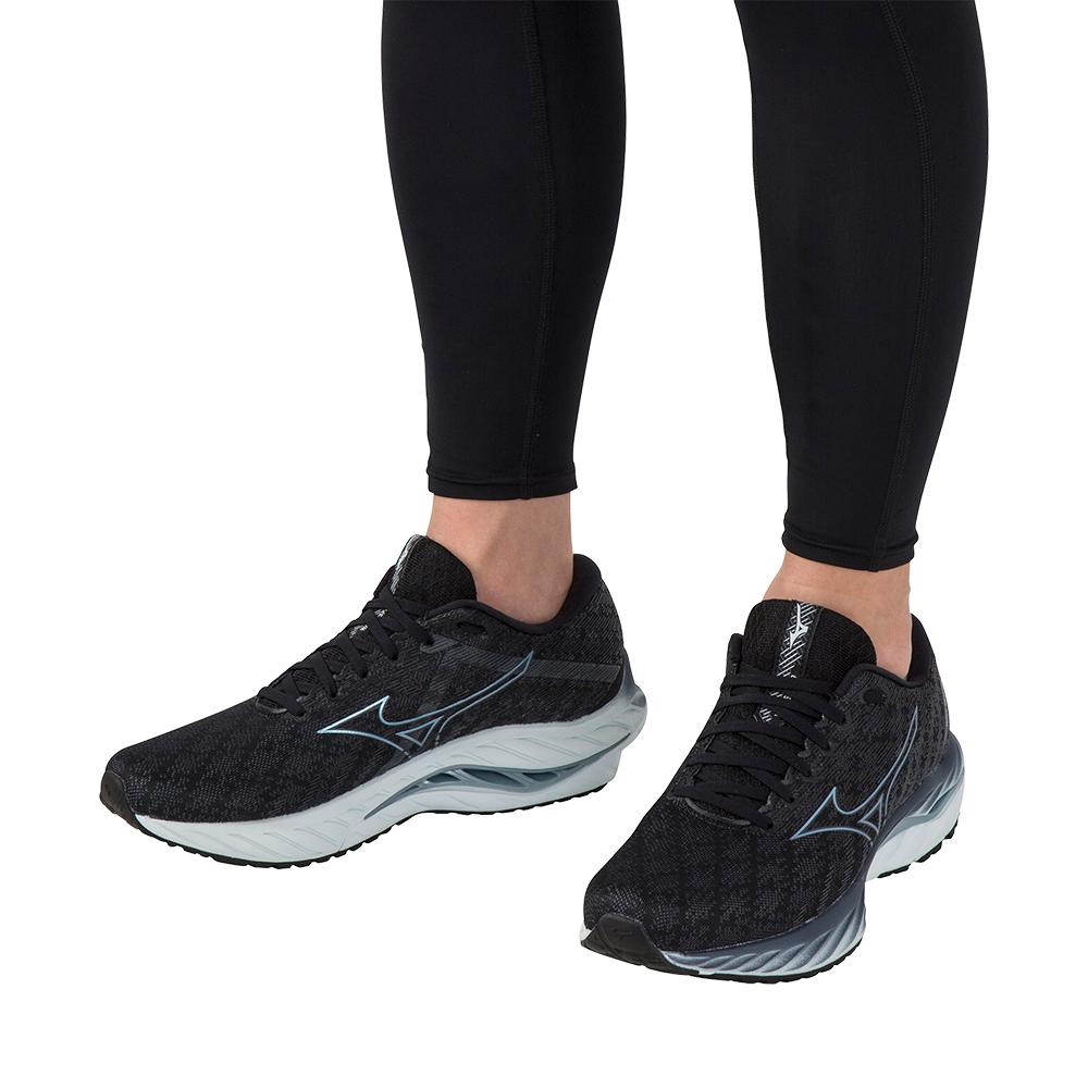 Mizuno Men's Wave Inspire 19 2E - Black/Glacial Ridge/Illusion Blue