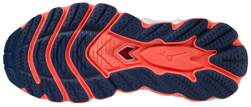 Mizuno Women's Wave Sky 7 - Blue Henon/Silver/Neon Flame