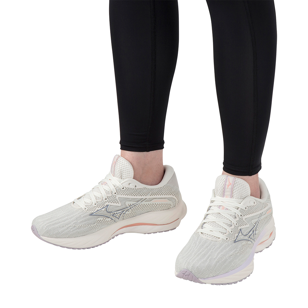 Mizuno Women s Wave Rider 27 Snow White Silver Bullet Thistle