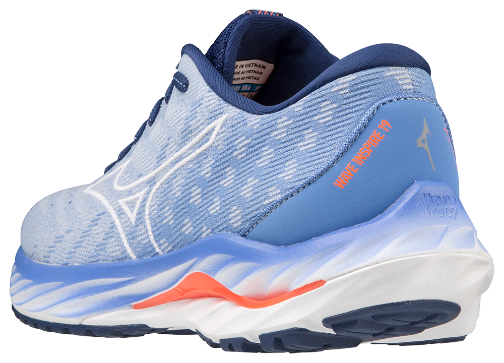 Mizuno Women's Wave Inspire 19 SSW - Blue Henon/White/Neon Flame