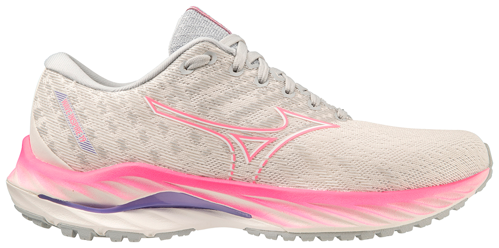 Mizuno Women's Wave Inspire 19 - Snow White/Sakura Glow/Purple Punch