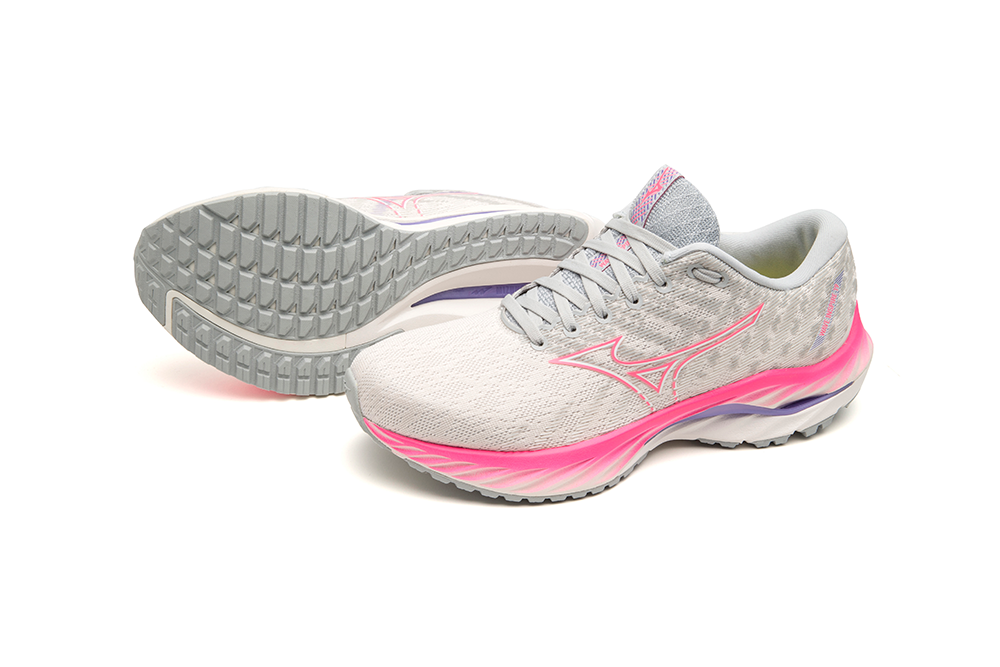 Mizuno Women's Wave Inspire 19 - Snow White/Sakura Glow/Purple Punch