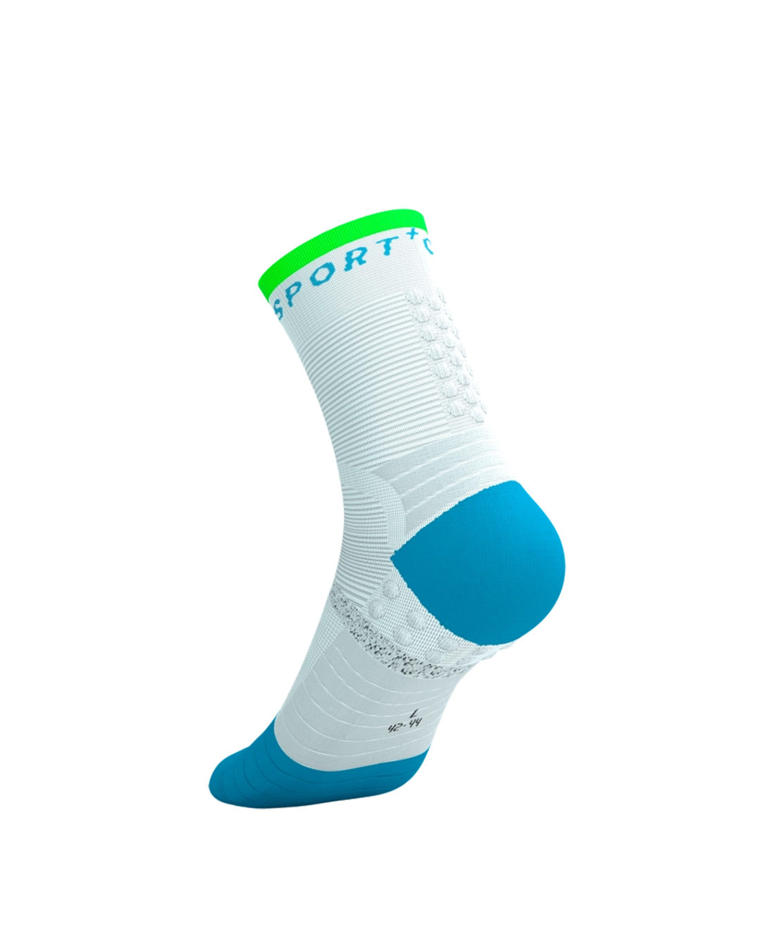 Compressport Unisex's Pro Marathon Socks v2.0 - White/Norse Blue/Neon Green