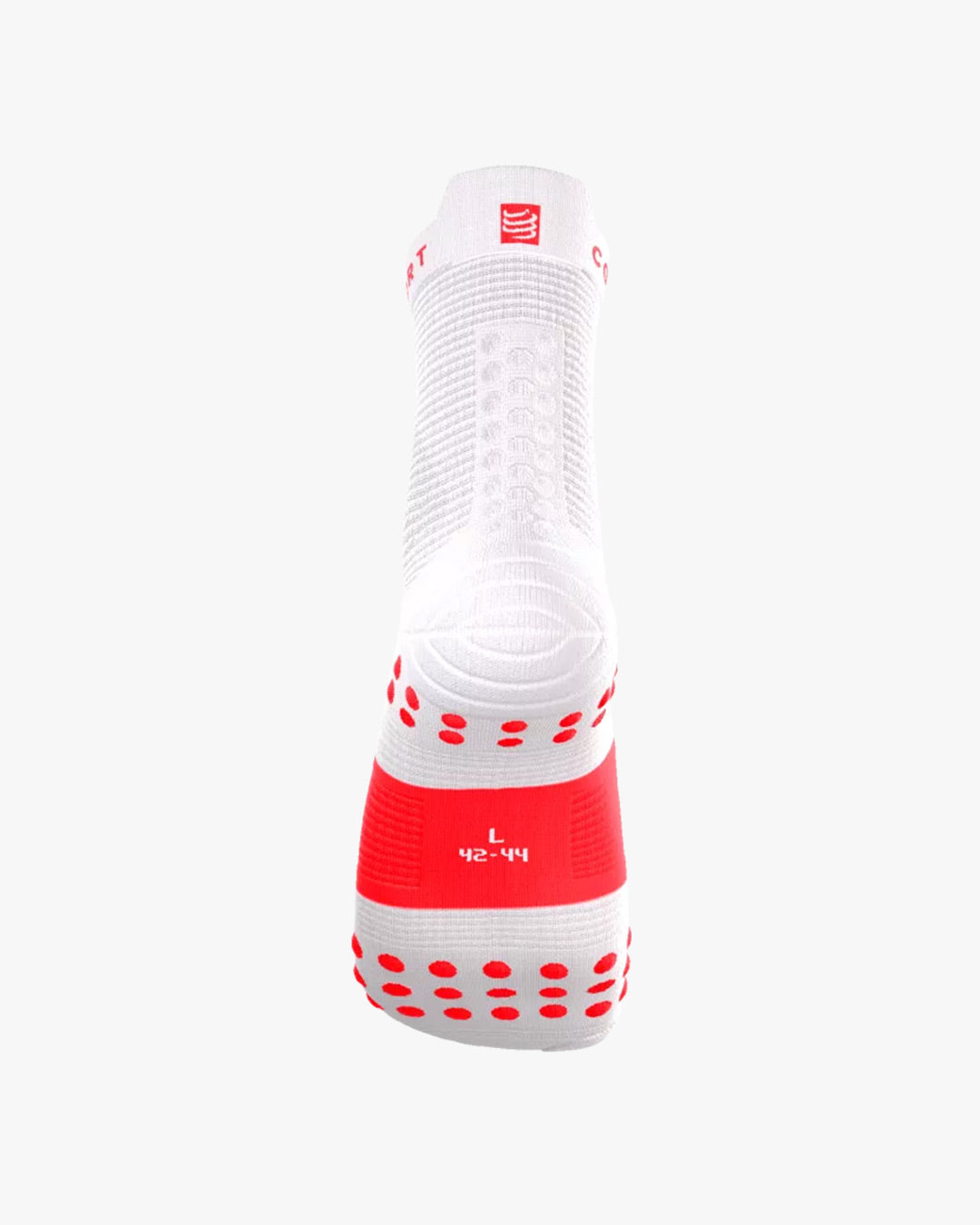 Compressport Unisex's Pro Racing Socks v4.0 Run High - Ironman 2026 - L1 - White/Neon Red