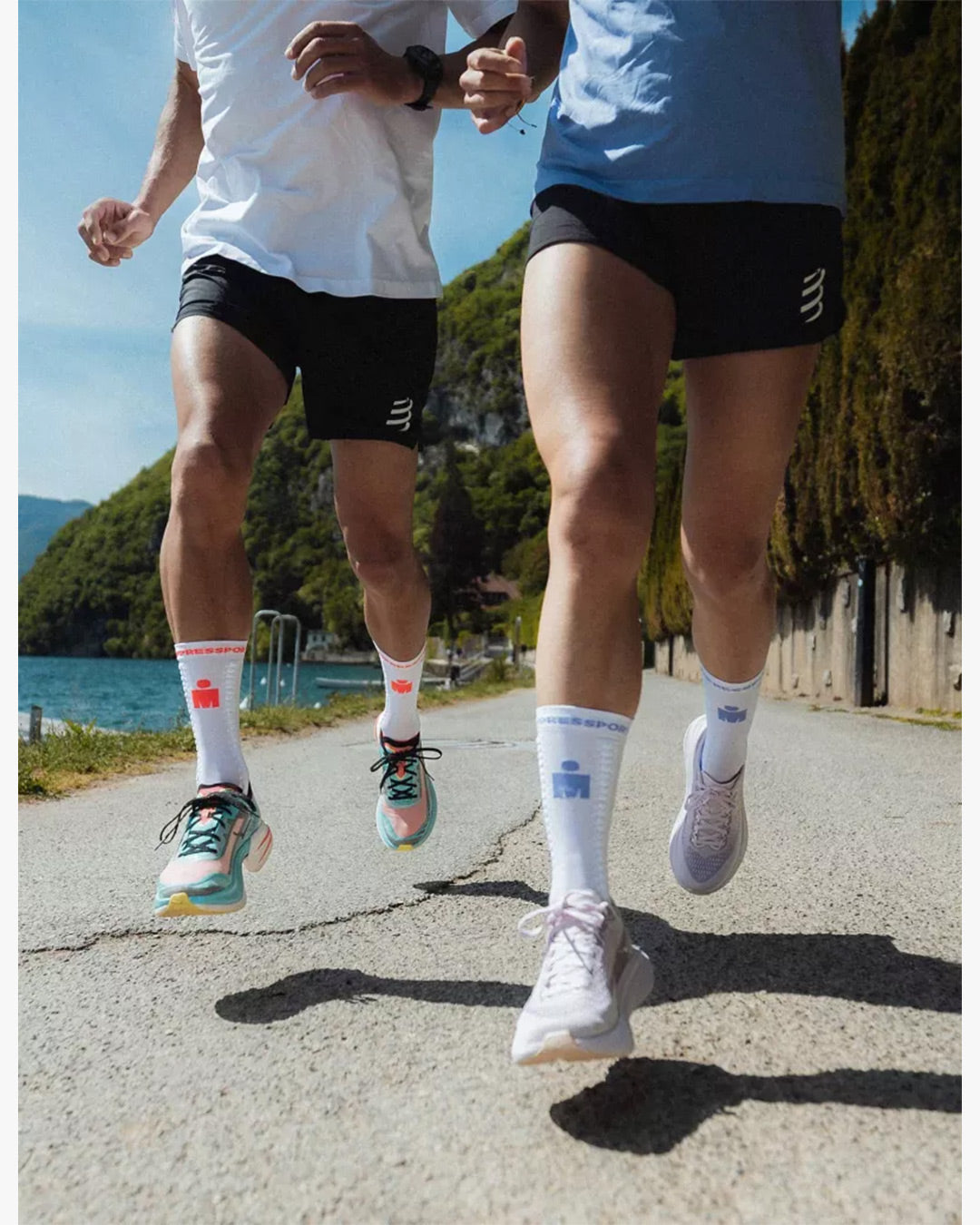Compressport Unisex's Pro Racing Socks v4.0 Run High - Ironman 2026 - L1 - Neon Green/White