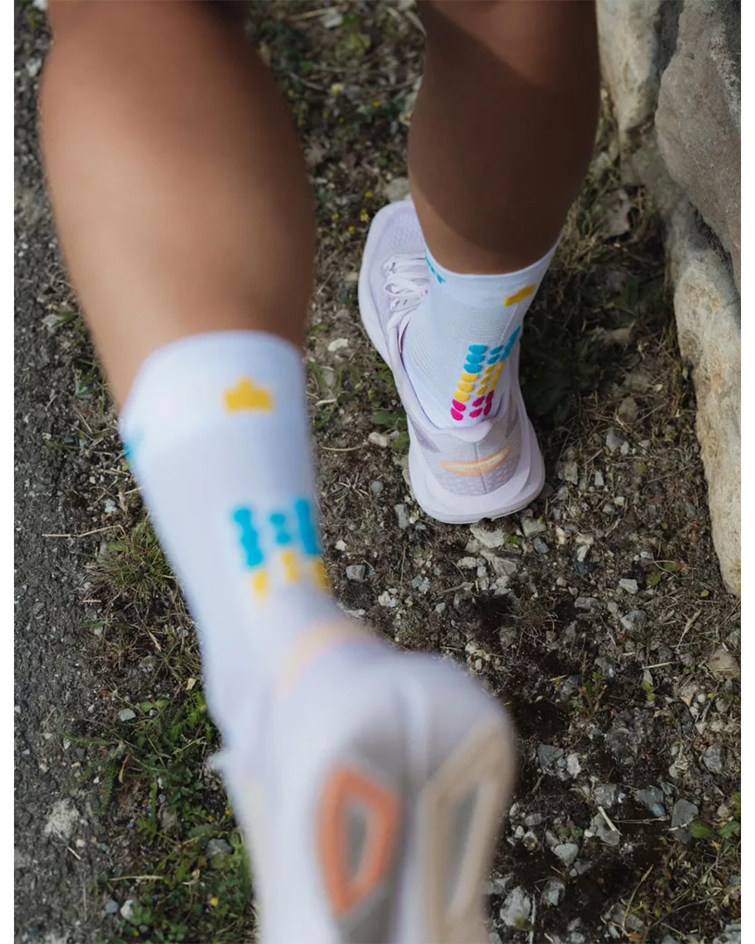 Compressport Unisex's Pro Racing Socks v4.0 Run High Ironman 2026 L2 - White