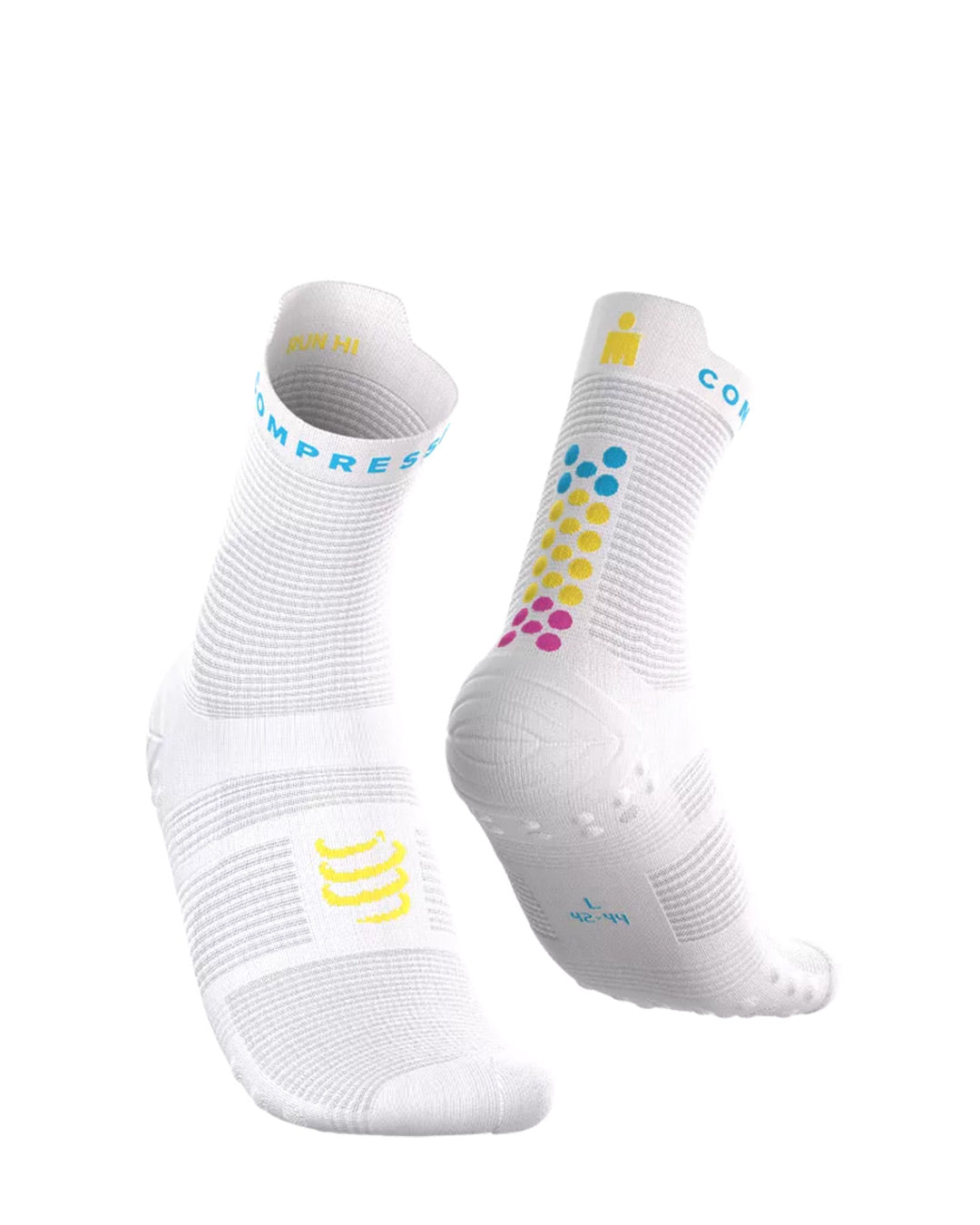 Compressport Unisex's Pro Racing Socks v4.0 Run High Ironman 2026 L2 - White