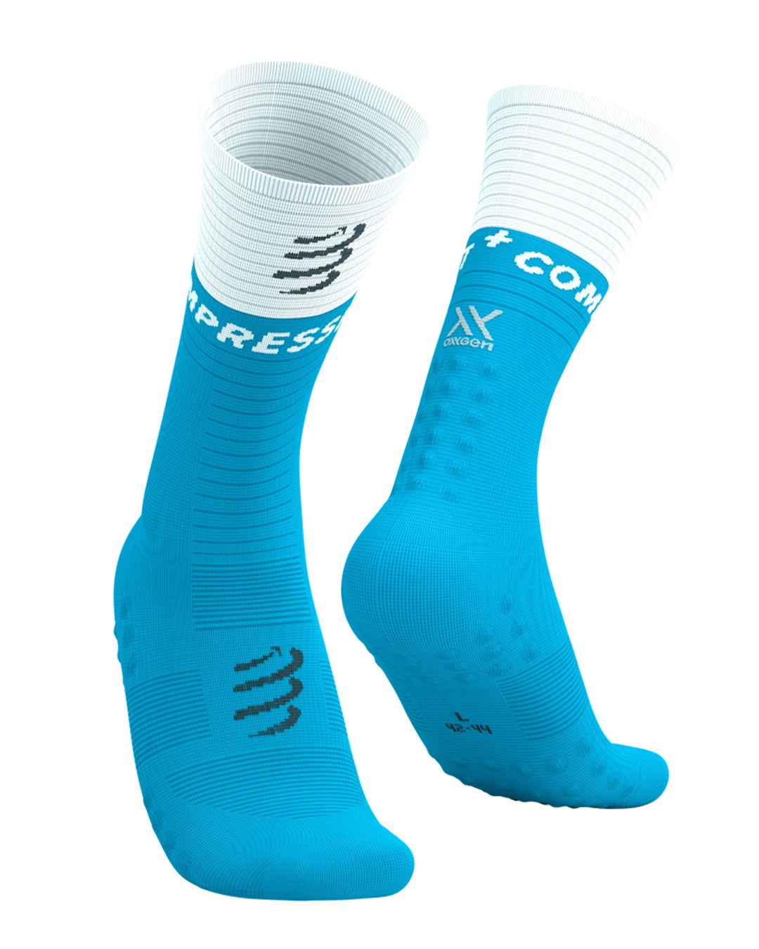Compressport Unisex's Mid Compression Socks v2.0 - Norse Blue/White