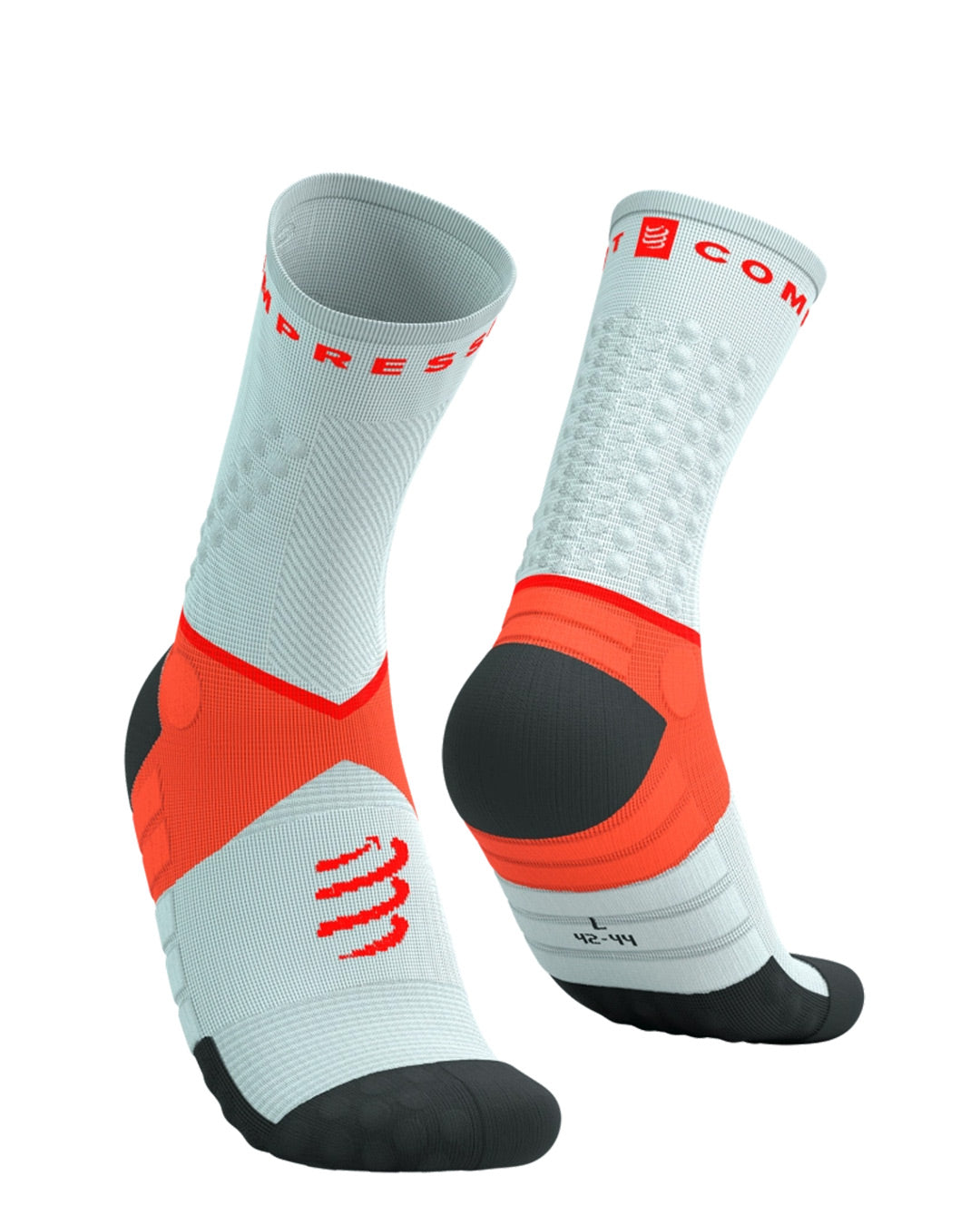 Compressport Unisex's Ultra Trail Socks v2.0 - Gray Violet/Tigerlily