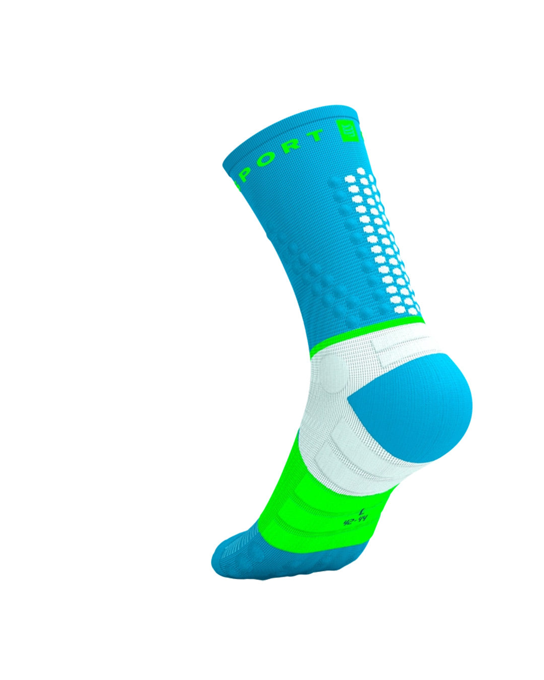 Compressport Unisex's Ultra Trail Socks v2.0 - Norse Blue/Neon Green