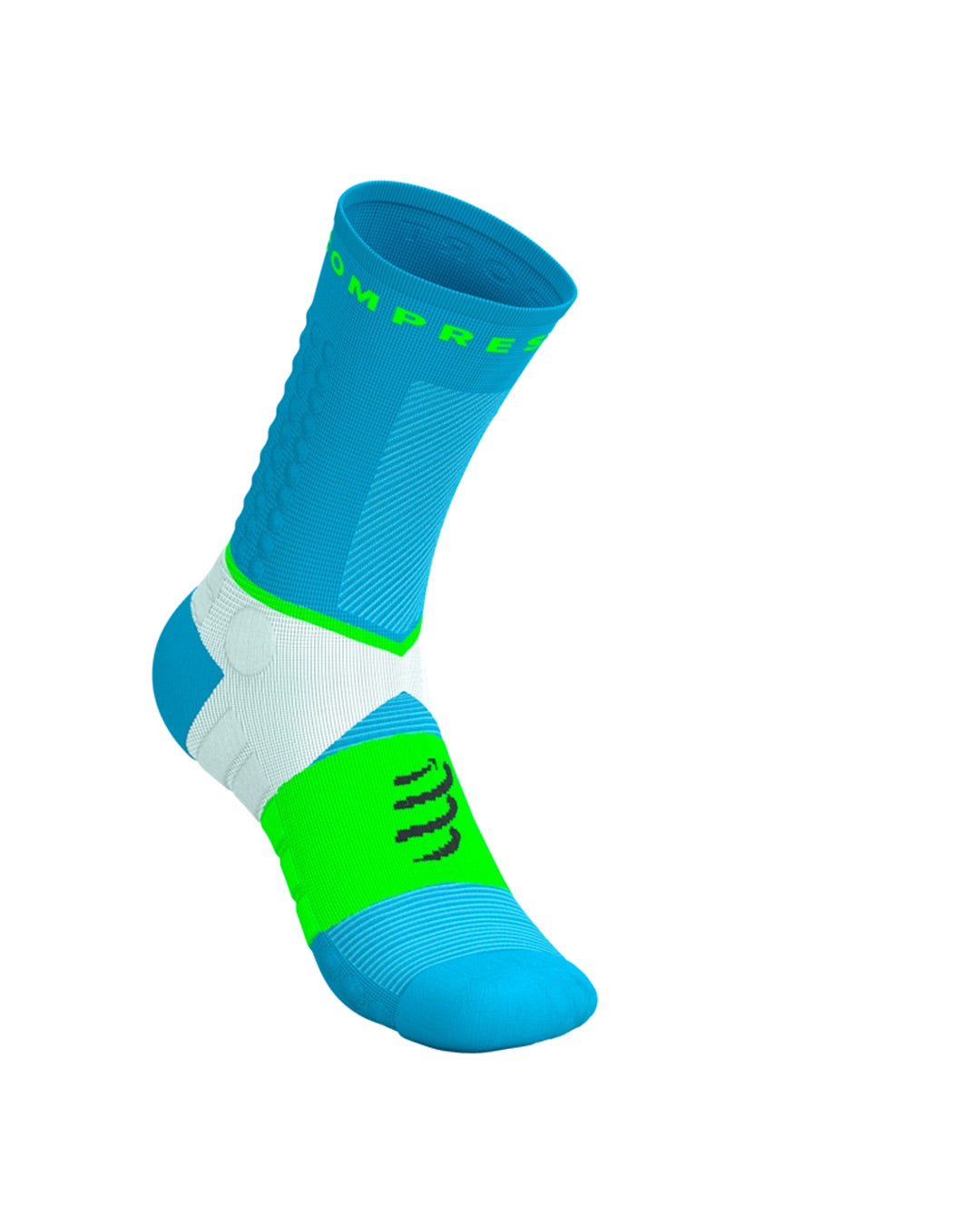 Compressport Unisex's Ultra Trail Socks v2.0 - Norse Blue/Neon Green