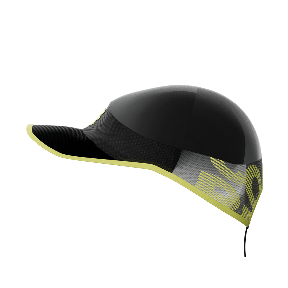 Compressport Unisex's Pro Racing Cap - Black/White/Safety Yellow