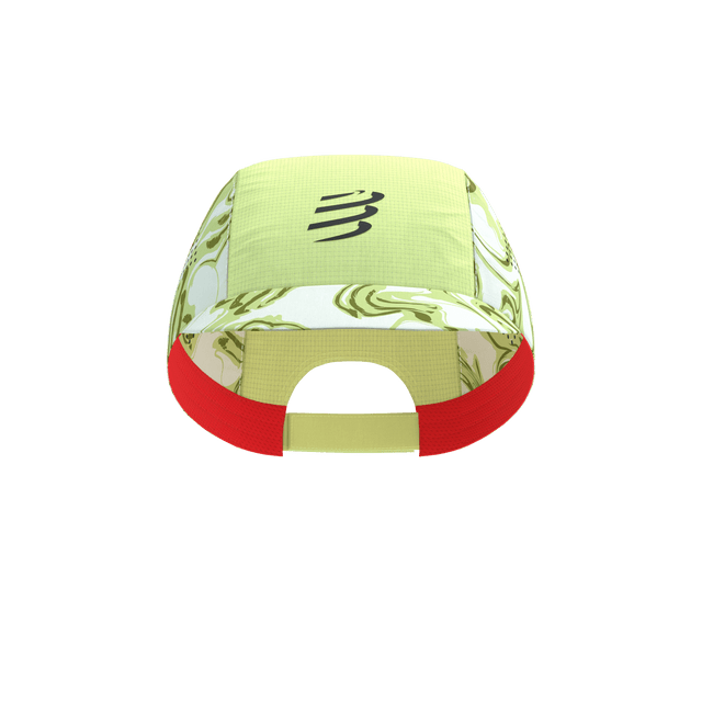Compressport Unisex's Pro Racing Cap - Green Camo/Fluo Red