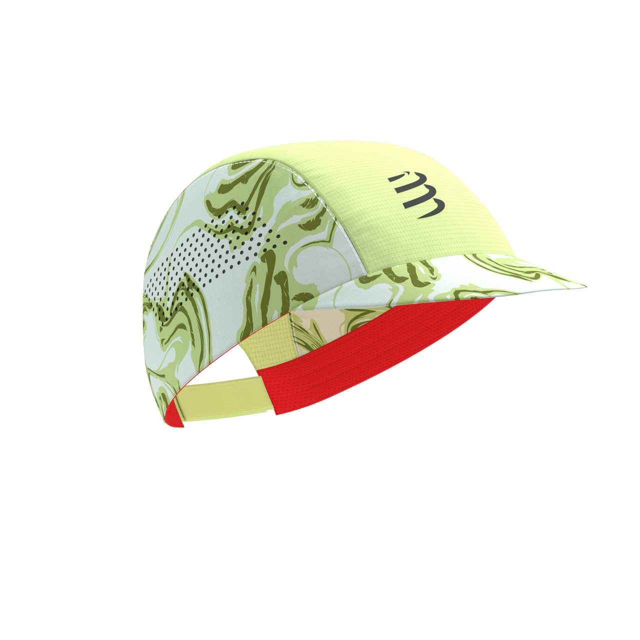 Compressport Unisex's Pro Racing Cap - Green Camo/Fluo Red