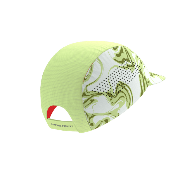 Compressport Unisex's Pro Racing Cap - Green Camo/Fluo Red