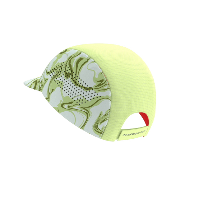 Compressport Unisex's Pro Racing Cap - Green Camo/Fluo Red