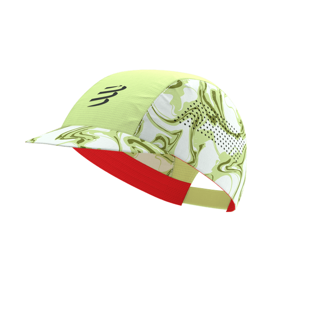 Compressport Unisex's Pro Racing Cap - Green Camo/Fluo Red