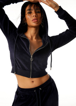 Lorna Jane Naughties Nostalgic Velour Zip Thru - French Navy