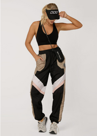 Lorna Jane Get Physical Colourblock Active Pant - Dark Off White Multi