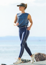 Lorna Jane Core Stability Pocket No Chafe Full Length Leggings - Platinum Navy