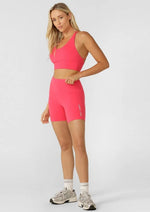 Lorna Jane Lotus Longline Sports Bra - Neon Raspberry