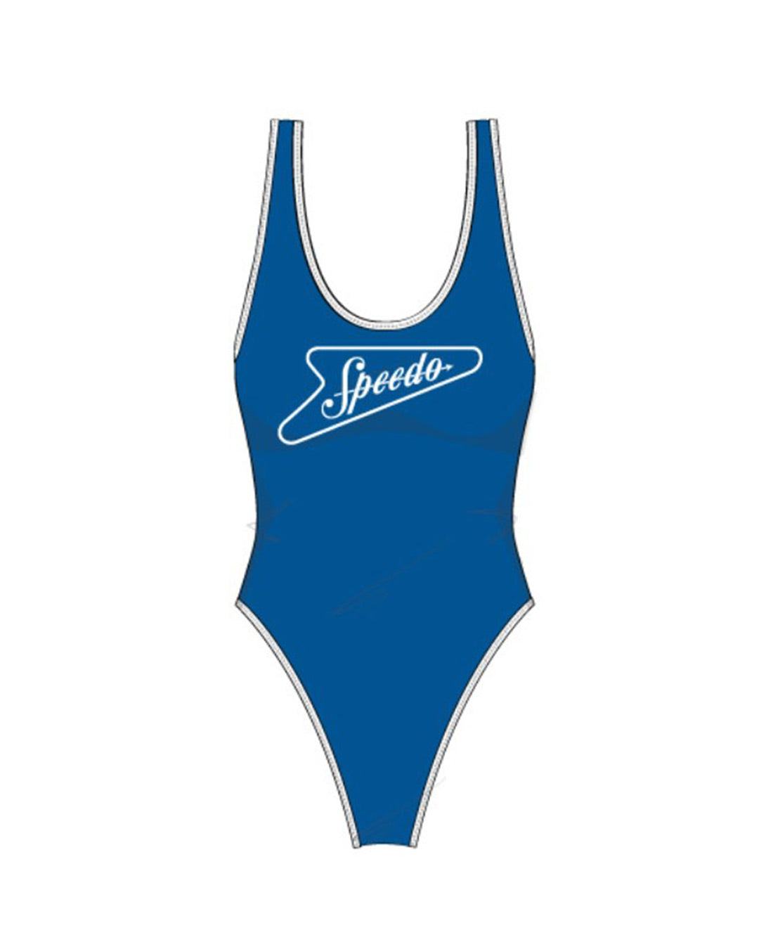 Speedo Women's Solid Bound Scoop One Piece (AsiaFit) - Blue/White