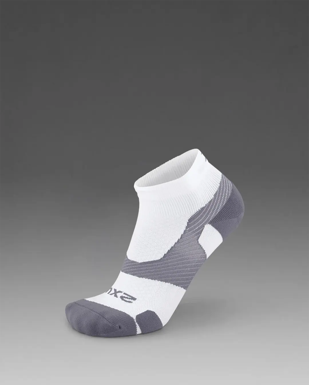 2XU Unisex's Vectr Light Cushion 1/4 Crew - White/Grey