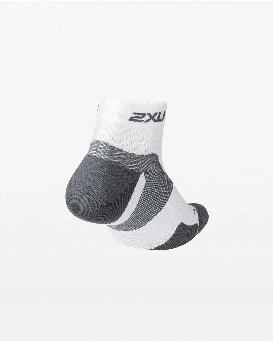 2XU Unisex's Vectr Cushion 1/4 Crew Compression Socks - White/Grey