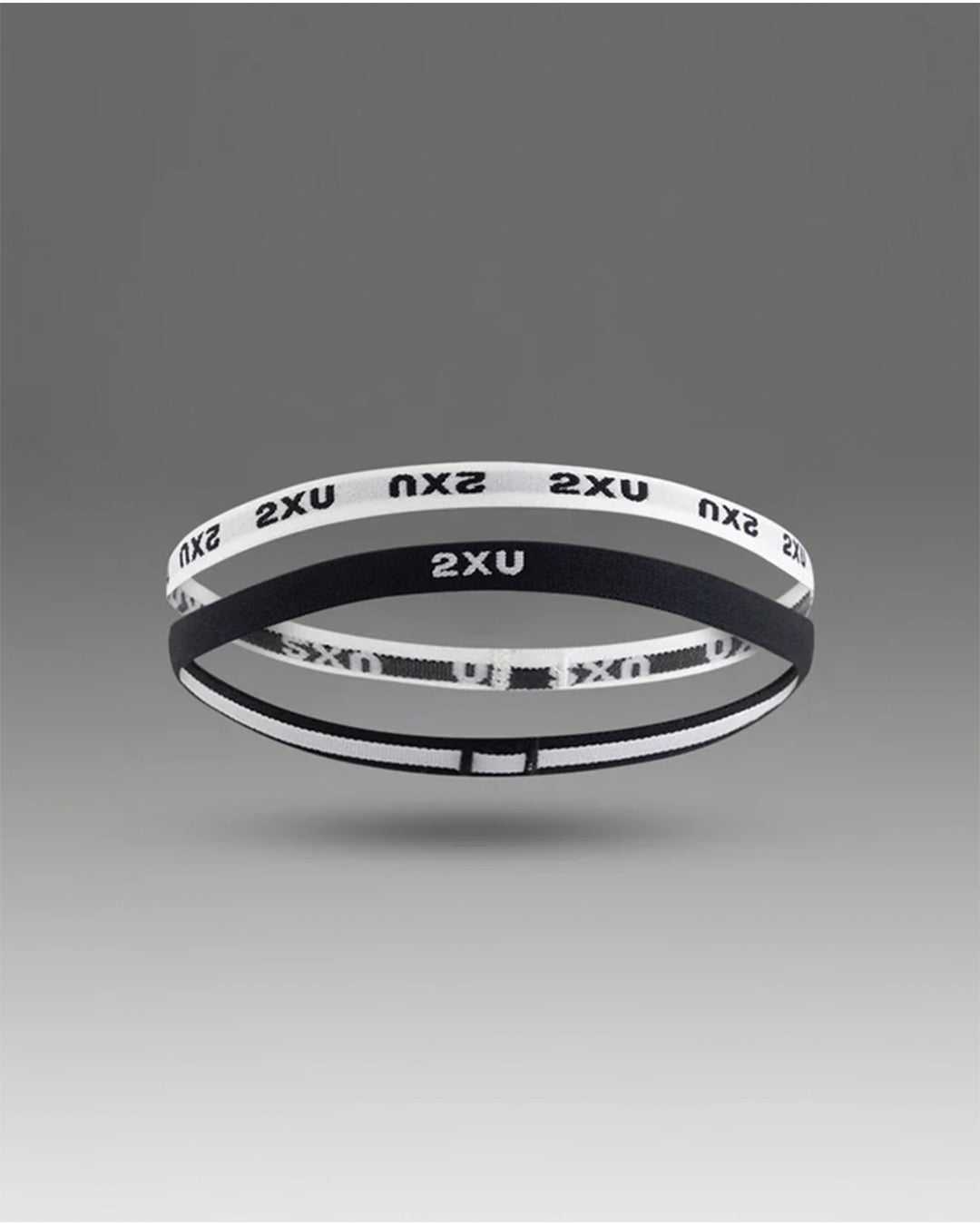 2XU Unisex's Skinny Headband 2packs - Black/White