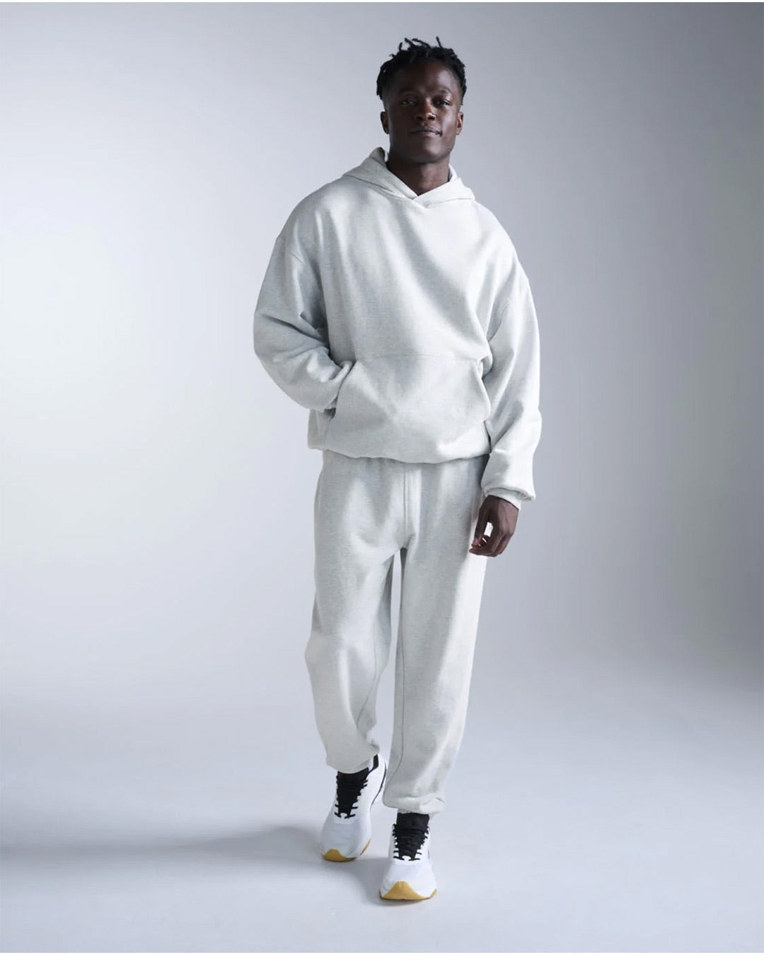 2XU Unisex's EZ Oversized Organic Cotton Hoodie - Grey Marle/Grey Marle
