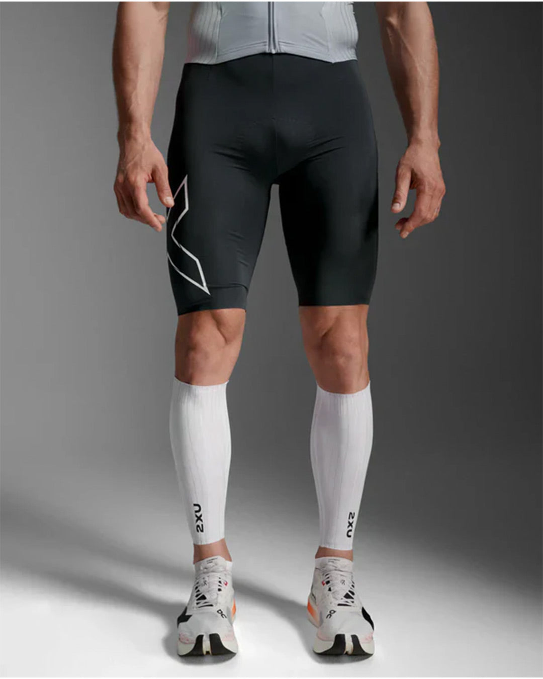 2XU Unisex's Light Speed Aero Calf Guards - White/Black