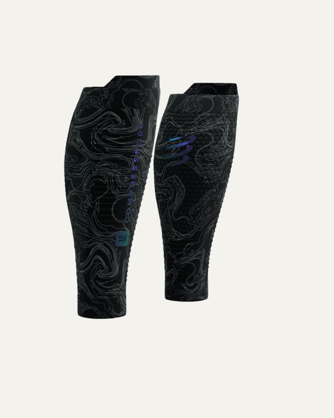 Compressport Unisex's R2 3.0 Calf Sleeves - Black/Aurora