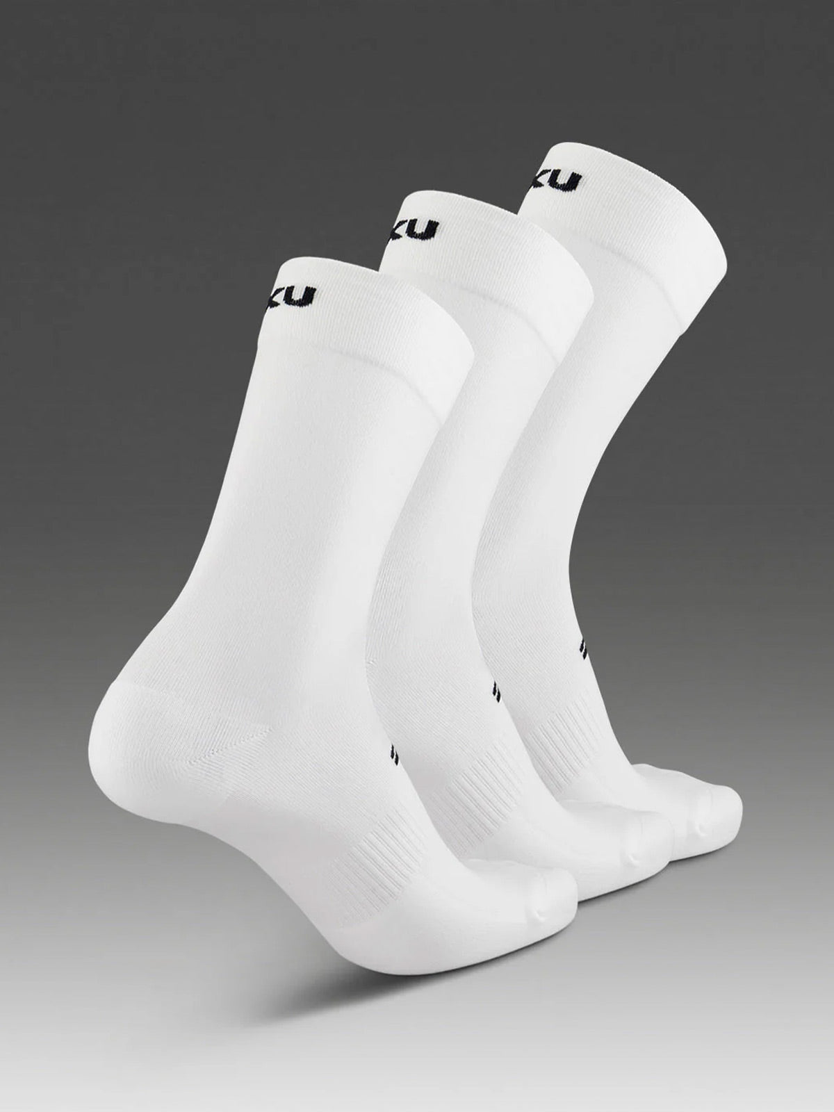 2XU Unisex's Crew Socks 3 Pack - White/Black – Key Power Sports