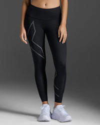 2XU Women's Light Speed Compression Mid-Rise Tights - BLK/BRF