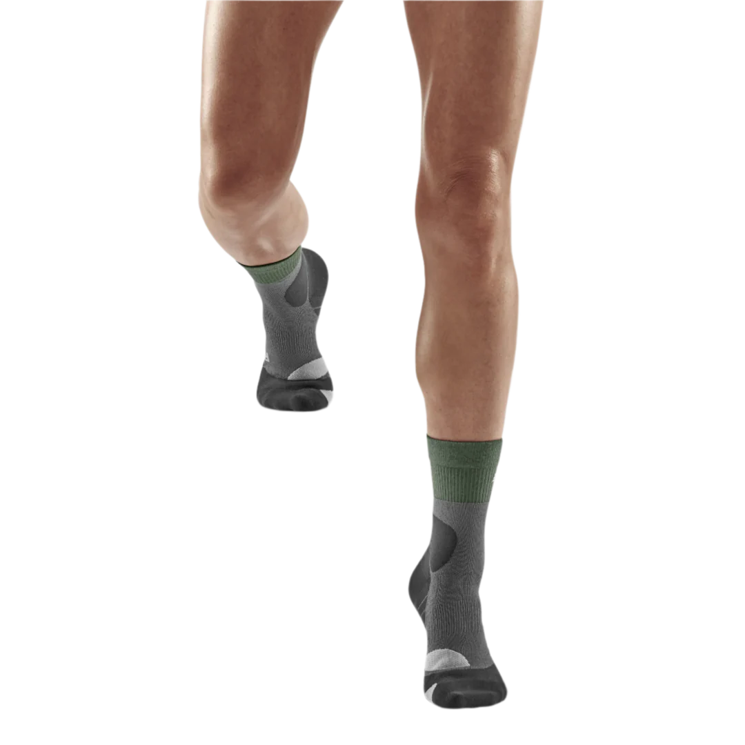 CEP Women's Hiking Merino Mid-Cut Socks - Green/Grey