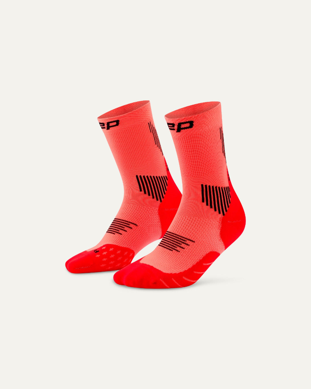 CEP Women's Run Socks Mid Cut 5.0 - Neon Coral