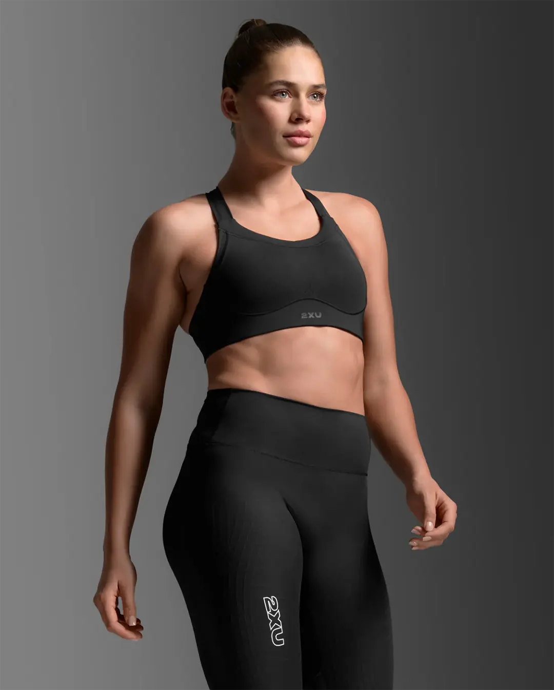 2XU Women's Light Speed High Impact Bra - Black/Silver Reflective