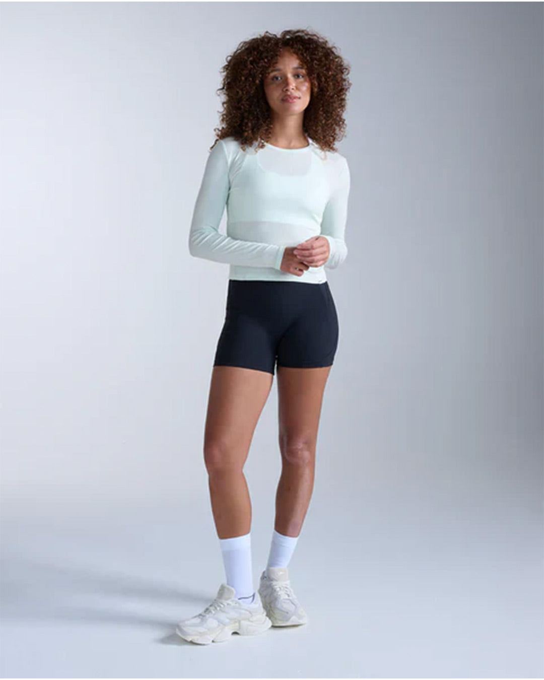 2XU Women's Fluid Modal Ribbed Long Sleeve - Mint Dust/White