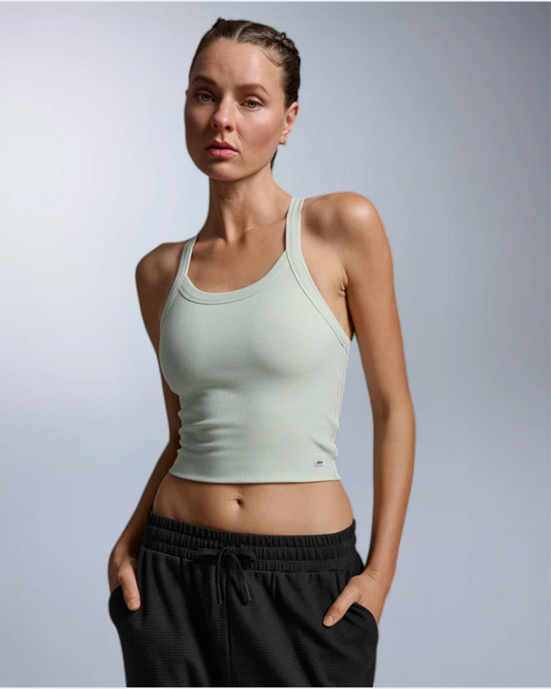 2XU Women's Fluid Tencel Rib Crop Singlet - Seafoam/Seafoam