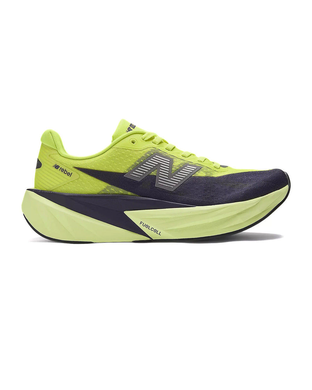 New Balance Women's FuelCell Rebel v5 - Alkaline Green/Boysenberry/Dark Silver Metallic