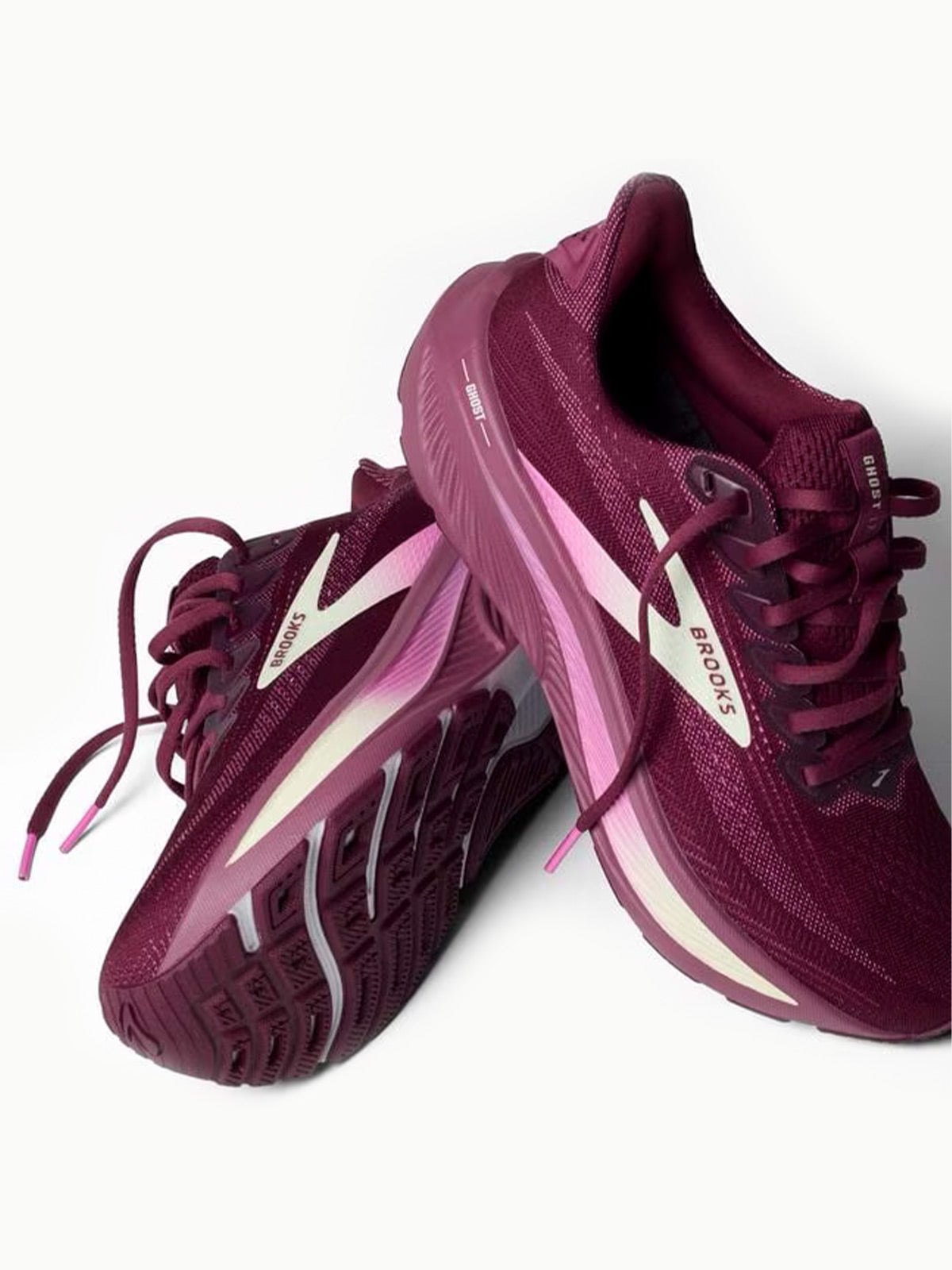 Brooks Women's Ghost 17 - Burgundy/Pink/Green – Key Power Sports