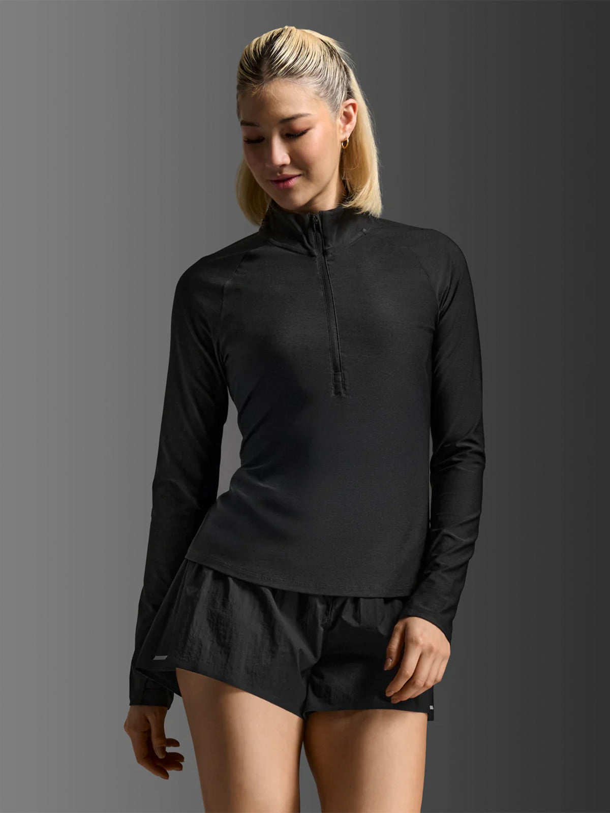 2XU Women's Aero 1/2 Zip - Black/Silver Reflective