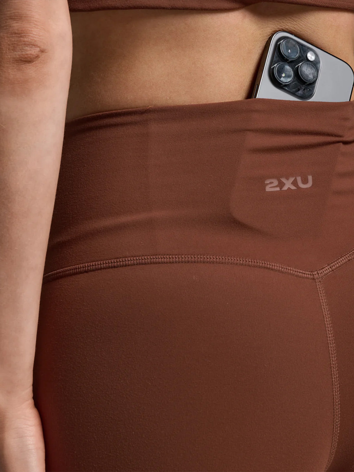 2XU Women's Fluid Hi-Rise 7/8 Tights - Sepia/Sepia