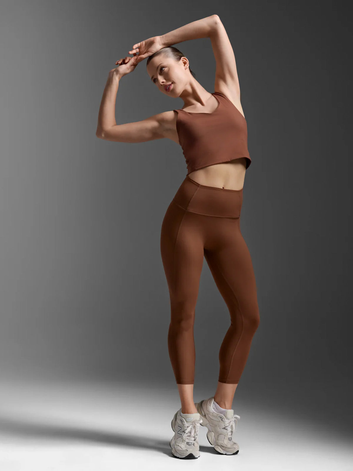 2XU Women's Fluid Hi-Rise 7/8 Tights - Sepia/Sepia