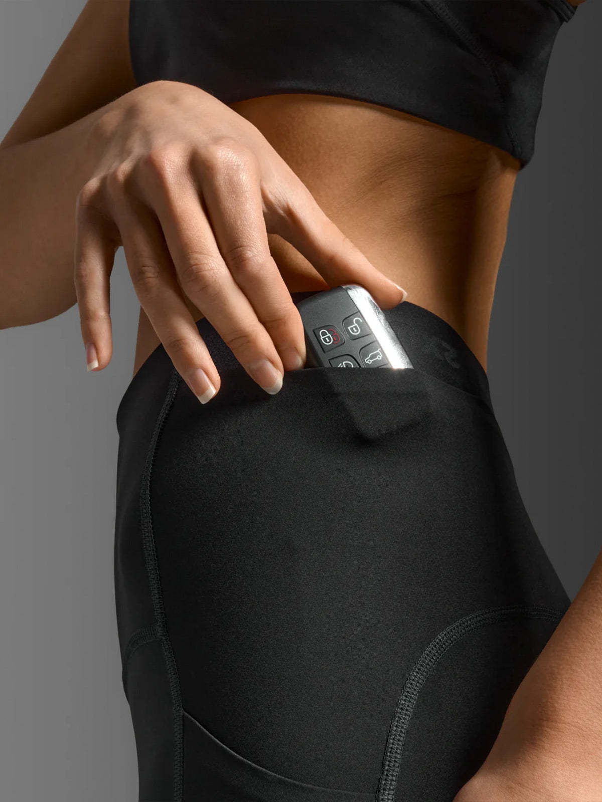 2XU Women's Form Stash Hi-Rise Comp 3/4 - Black/Black