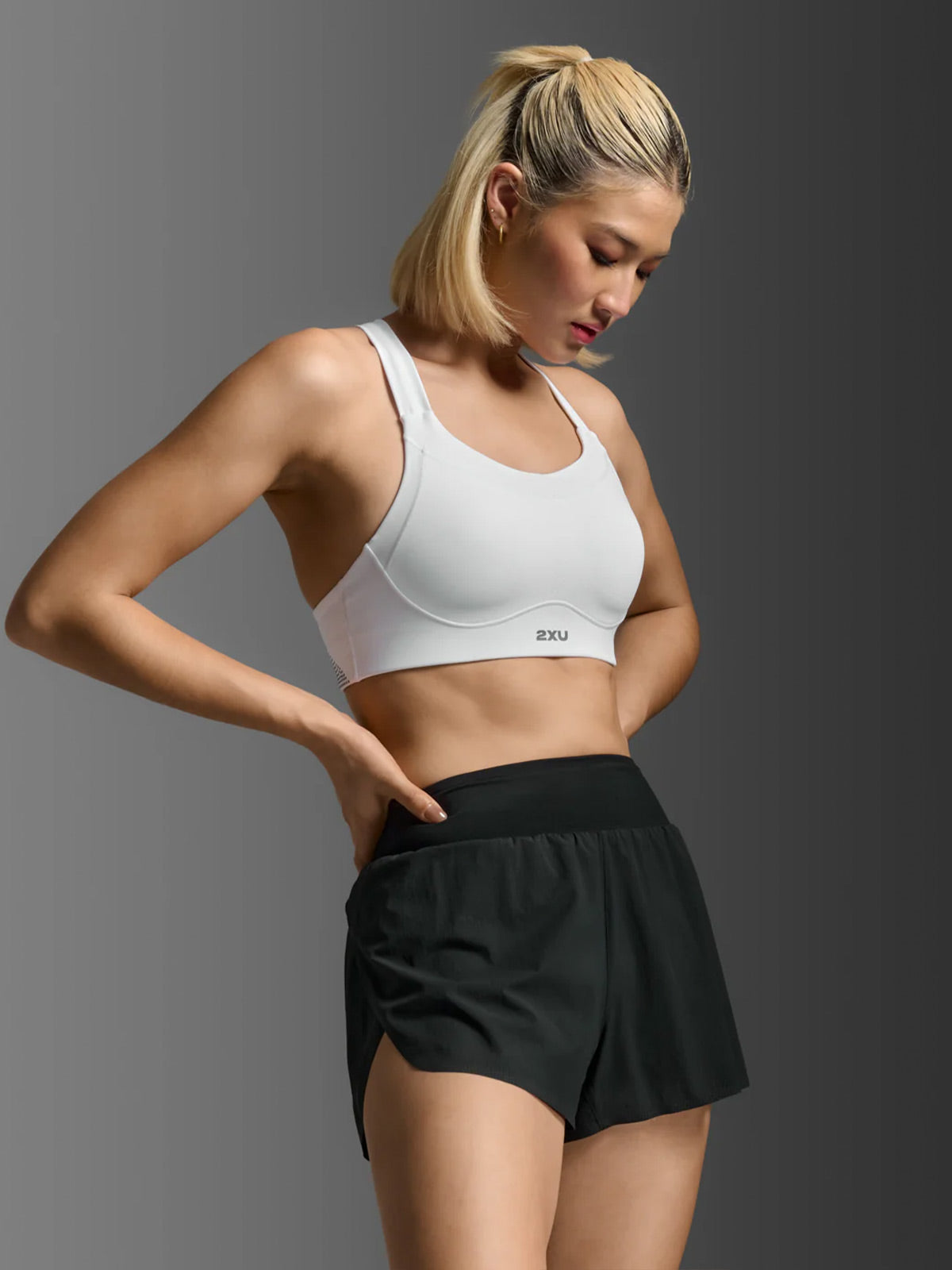 2XU Women's Light Speed High Impact Bra - White/Silver Reflective