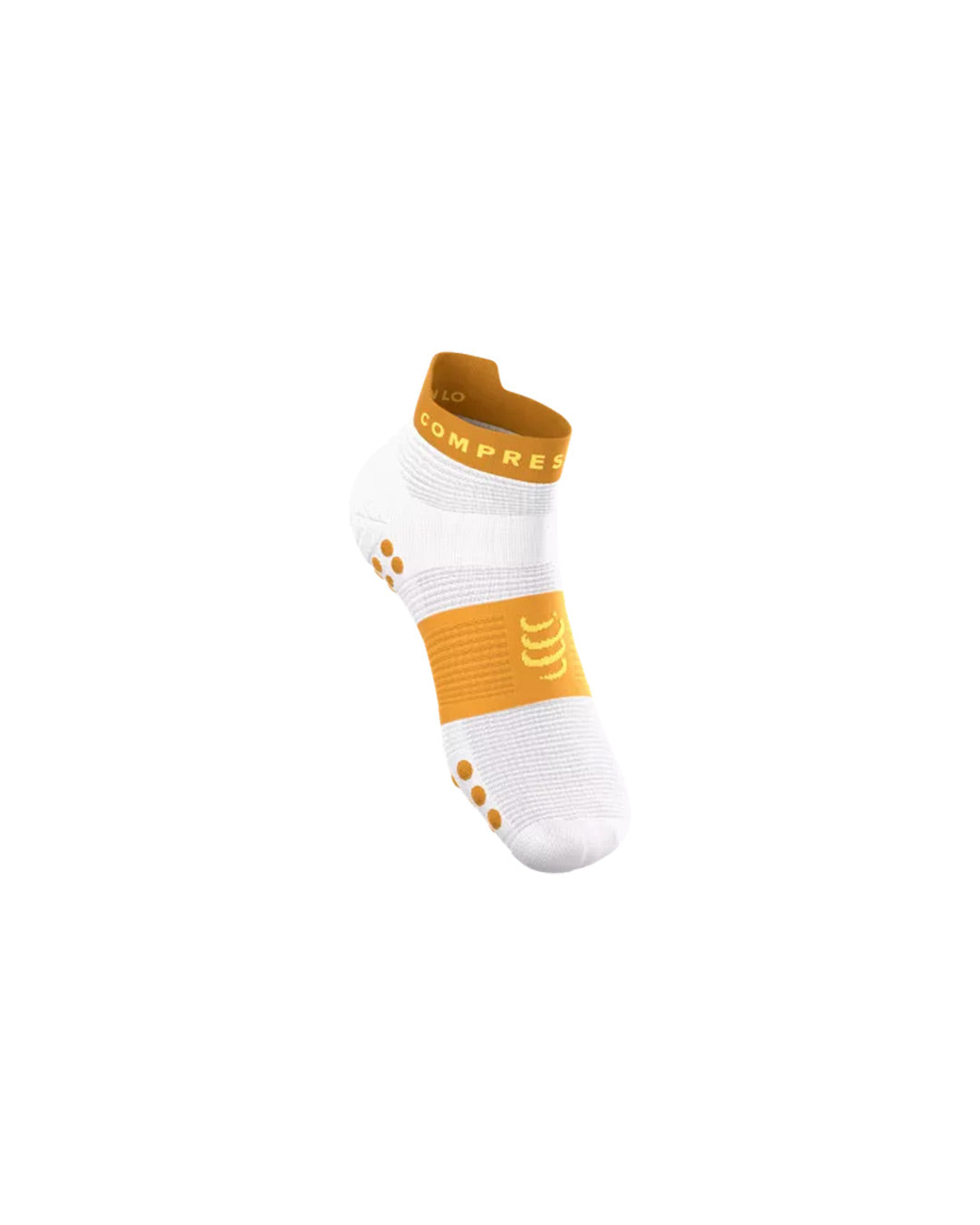 Compressport Unisex's Pro Racing Socks v4.0 Run Low - White/Sunflower