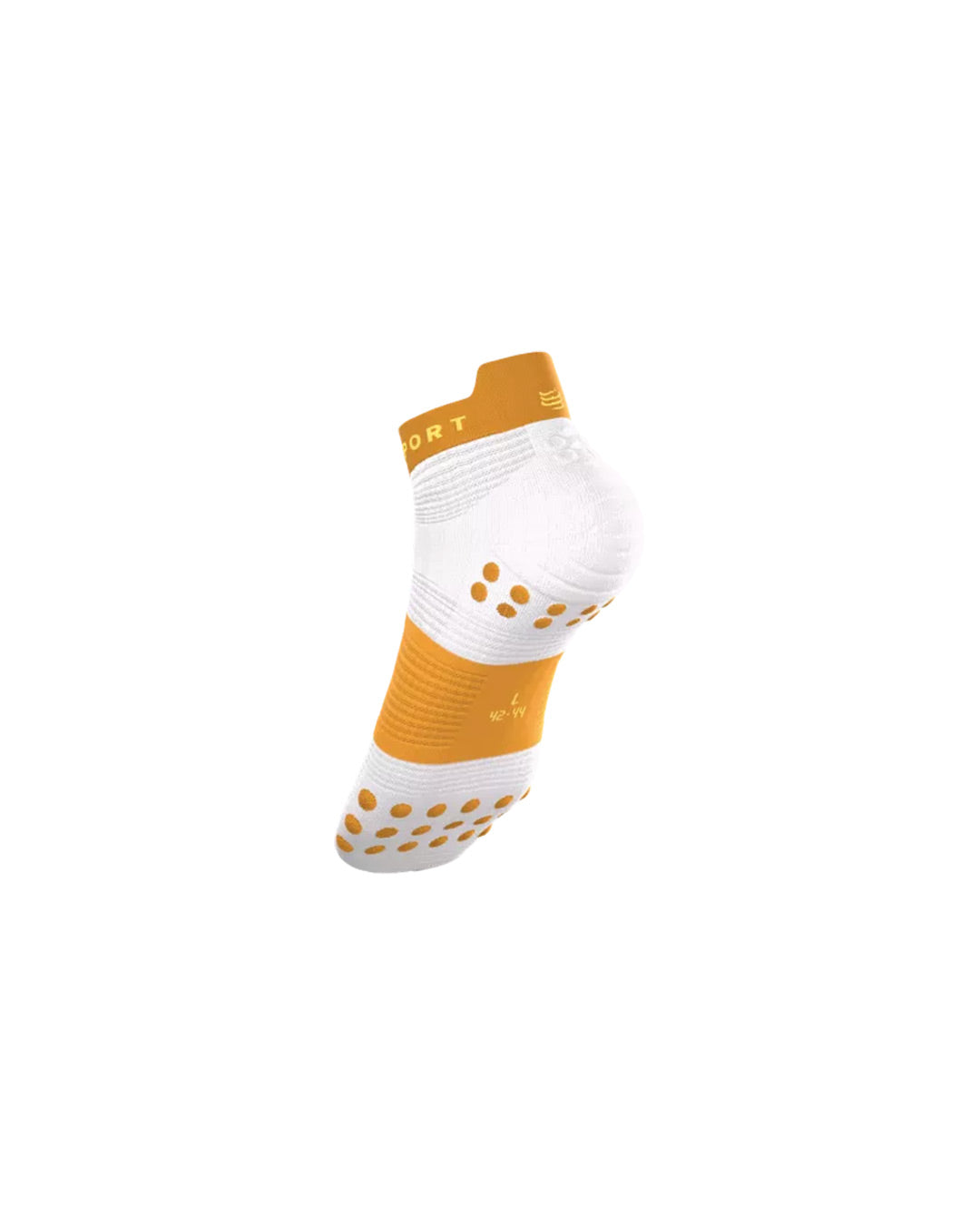 Compressport Unisex's Pro Racing Socks v4.0 Run Low - White/Sunflower