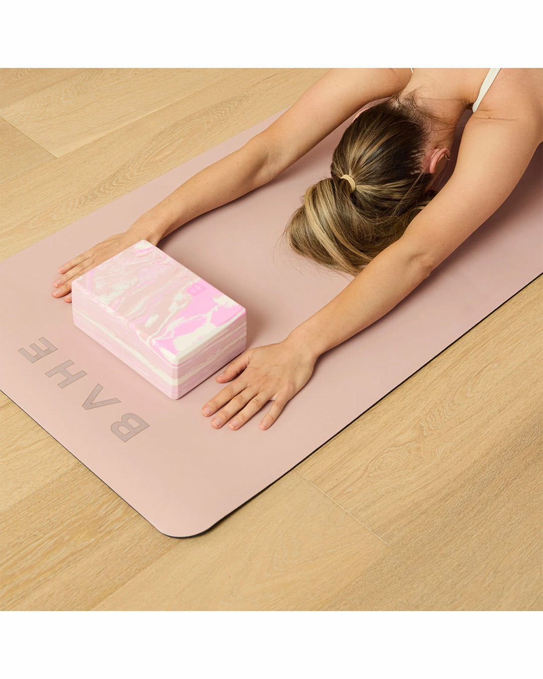 BAHE Yoga Block 22.5x15x9cm - Mauve Marble